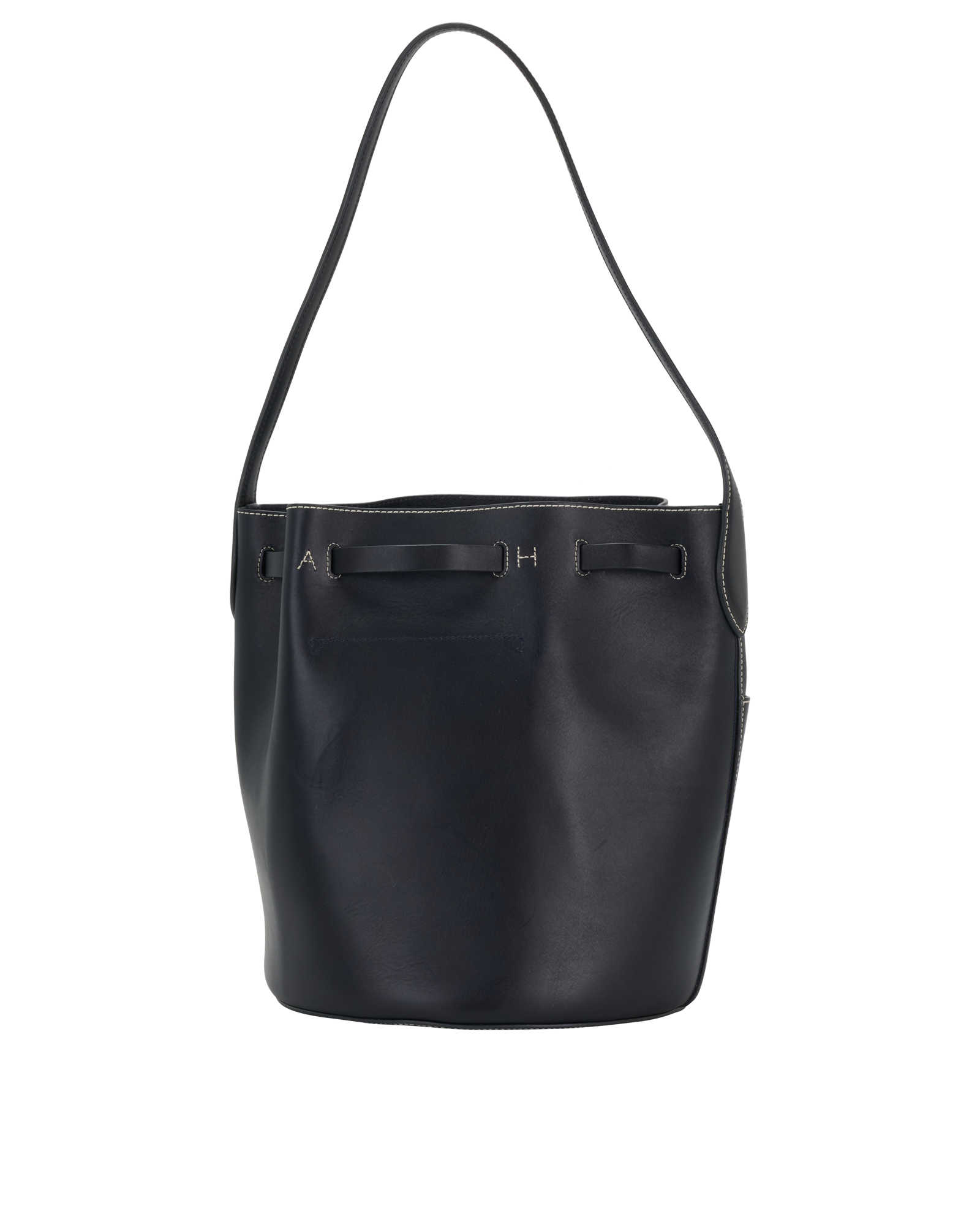 Return To Nature Large Bucket Bag, &pound;295, Handbags, Black, Leather, Back view